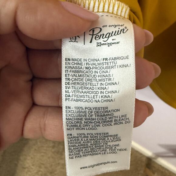 Original Penguin Men Gold Zip Up Sweater with Standing Collar Size XXL - Picture 7 of 7